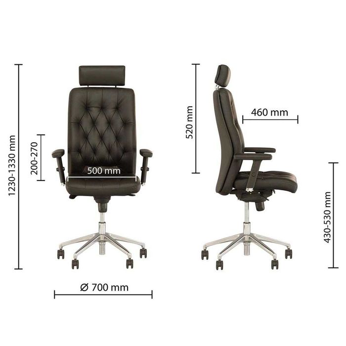 Scaun de birou Nou, Chester HR , Piele Naturala produs de Nowy Styl