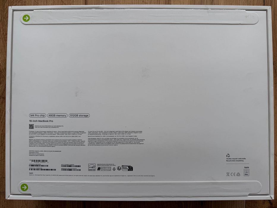 ЧИСТО НОВ MacBook Pro 16" M4 PRO Chip 14-CPU/20-GPU/48GB RAM/512GB SSD