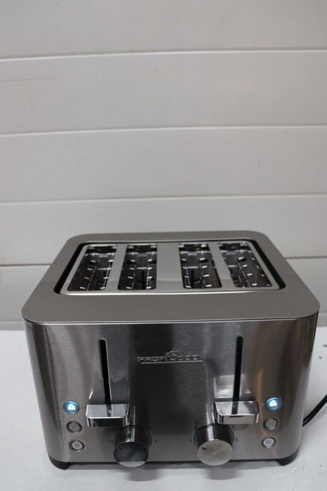 Тостер ProfiCook | Тостер за 4 филии | Корпус от неръждаема стомана | 1500 вата | Широк отвор | Приставка за хлебчета 7 нива на изпичане |
