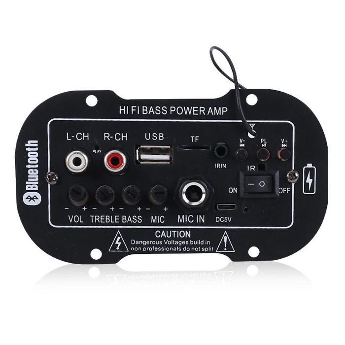 Субуфер HiFi усилвател 50W-12V/24V/220V,BT 5.0,Mp3,Fm,Tf card,USB,AUX