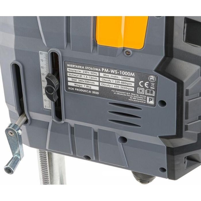 Masina de gaurit fixa, de banc, 1000W, Powermat
