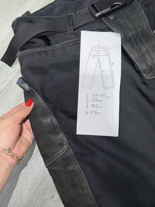 Pantaloni moto polo textil și piele