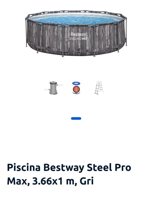 Piscina Bestway Steel pro max 3.66x1m gri