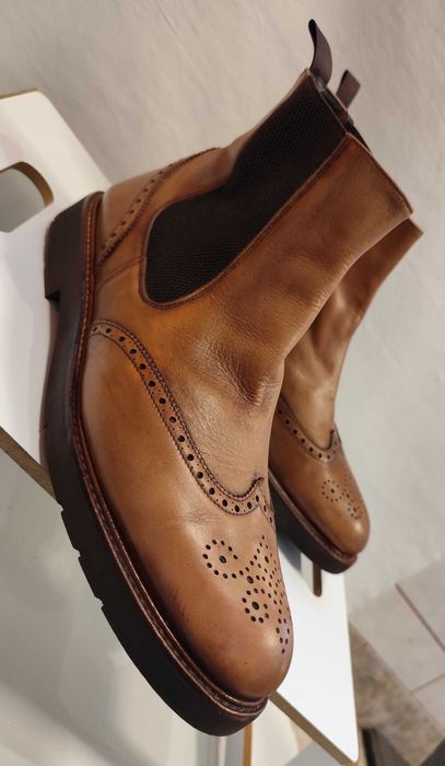 Ghete chelsea 44.5 45 de lux Ortiz & Reed  piele naturala moale