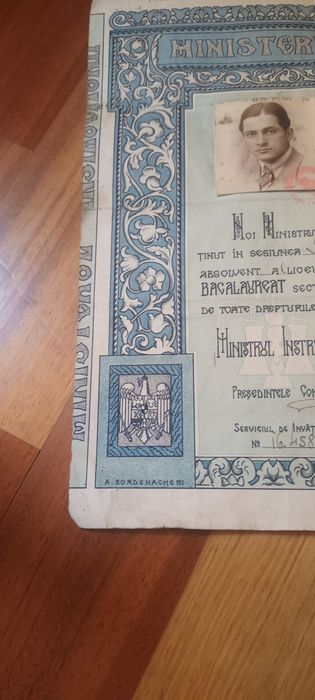 Document vechi, Diploma 1937
