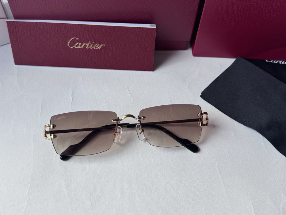 Ochelari de soare Cartier Rectangle-Rimless CT0550S 56-18 140, Noi