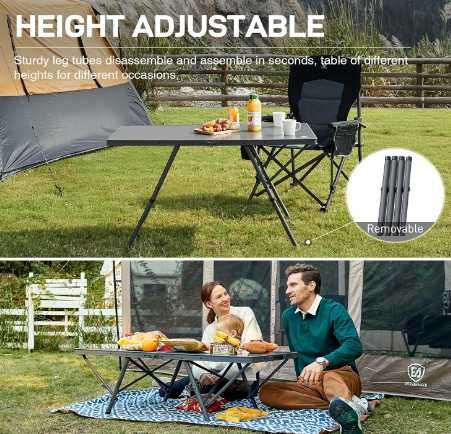 Сгъваема къмпинг маса EVER ADVANCED 120 x 60 см, за 4-6 души