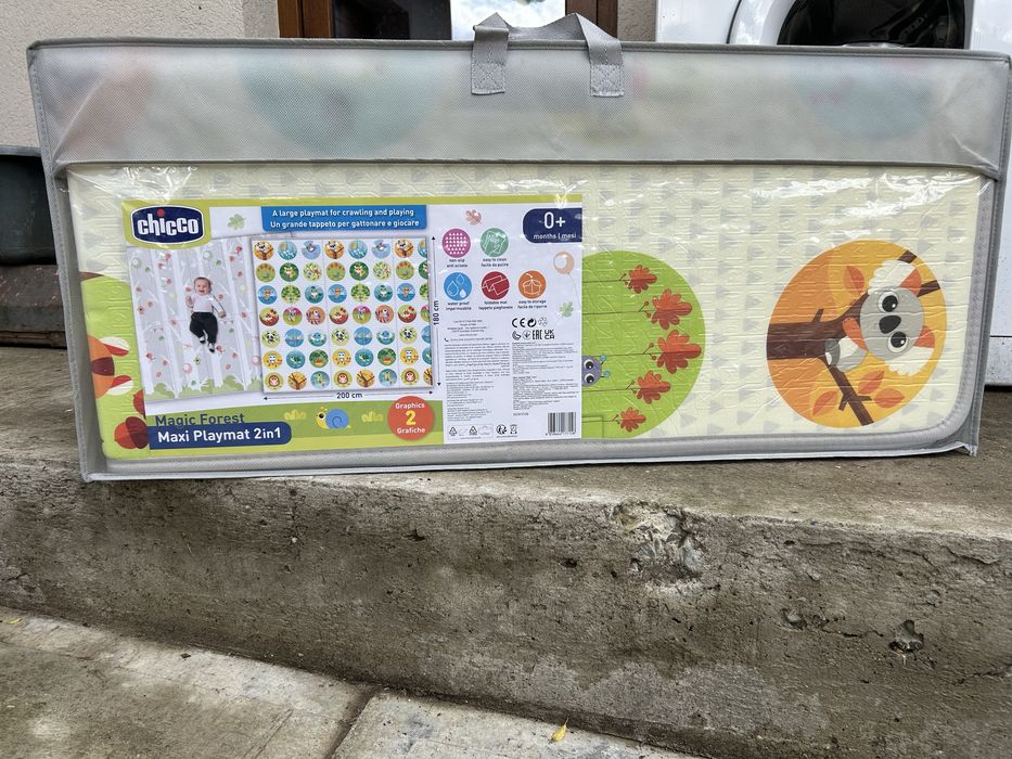 Covoras de joaca pentru copii Chicco XL 2 in 1, extra large 200x180 cm
