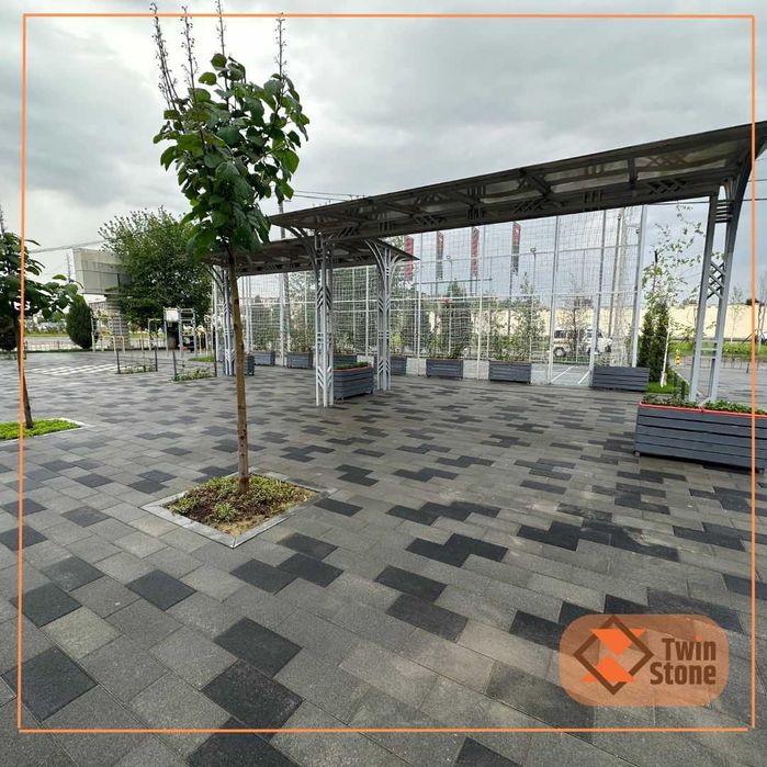 Брусчатки - Прямоугольные. Мрамор. Крошка серый. Акция, акция