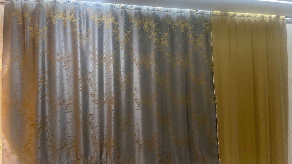 Шторы шторы коричневый золотистый