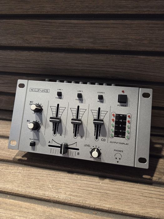 Mixer DJ König KN-DJMIXER10 3 canale – NOU, nefolosit, cutie + alimentator