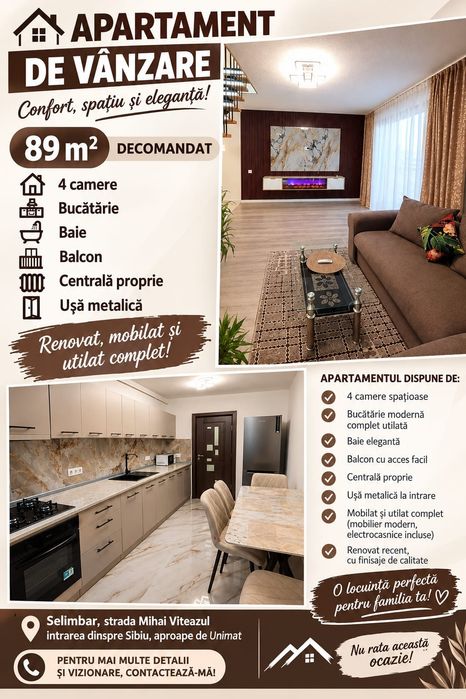 Apartament de vânzare,Selimbar