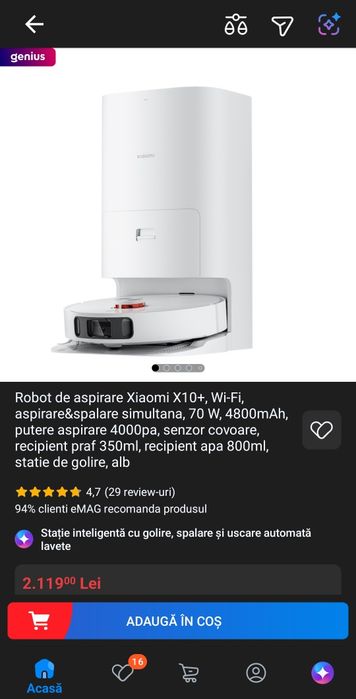 Robot aspirator Xiaomi X10+ (Robot Vacume)