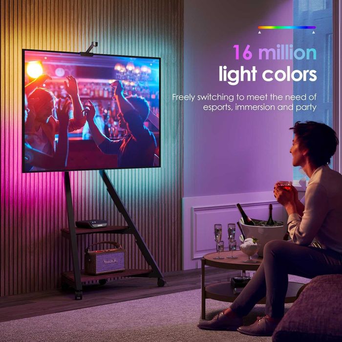 FITUEYES Bandă led RGB BIC TV WiFi Bluetooth cu cameră video 1080p