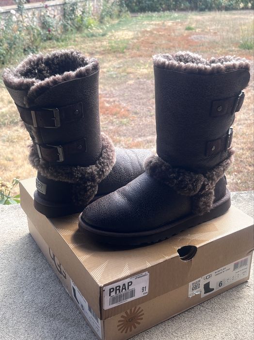 Ugg, premium, 'Skylah', cizme maro, piele naturală & blană