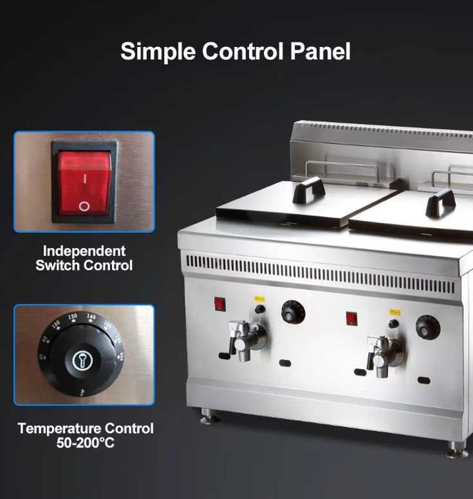 Friteuza 18+18 litri pe gaz gpl ,fripteuza,friptoza NOUA cu factura