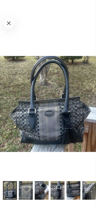 Coach Legacy Signature Stripe Medium Candace Carryall Tote