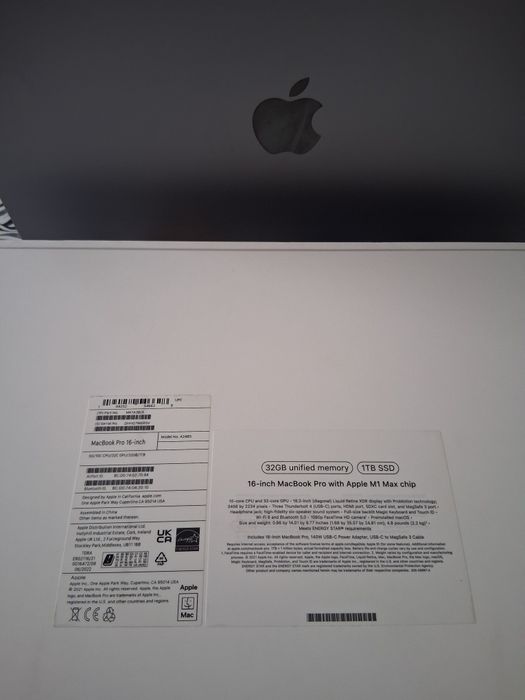 Apple MacBook Pro 16 M1 MAX, 32 Gb Ram,1TB SSD,  Гаранционен