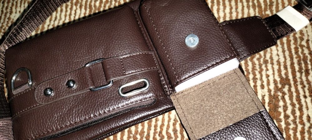 Кожаная барсетка