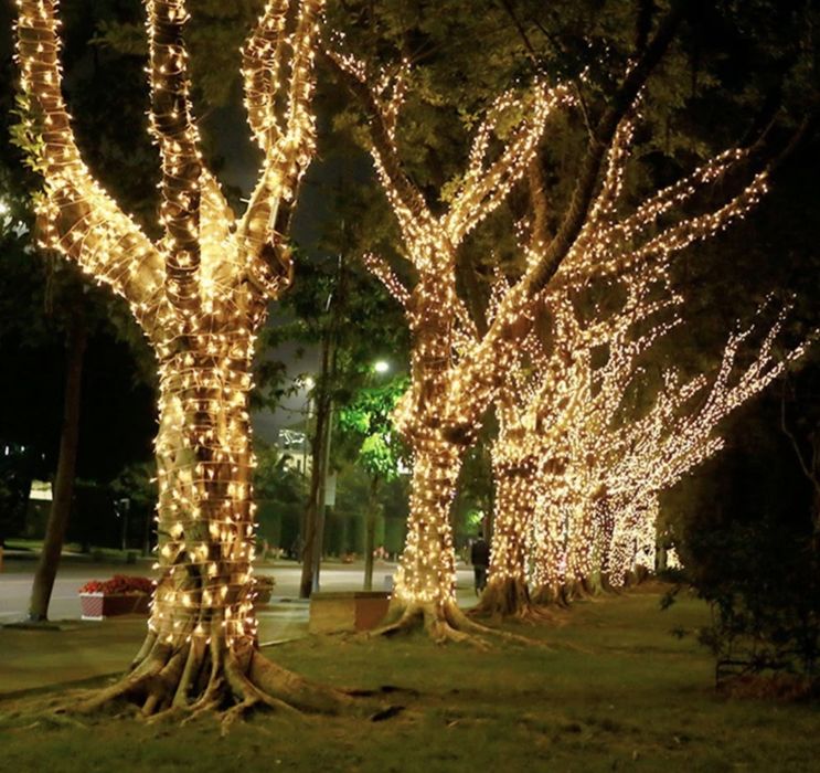 Instalație luminoasă LED, tip liniar 120 m, lumina calda