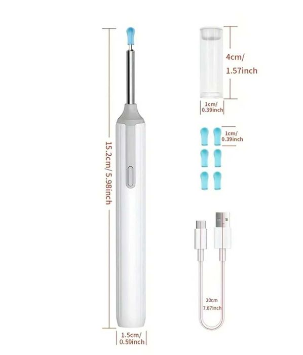 Curățător cerumen urechi, pentru iOS și Android, Calitate HD 1080P.