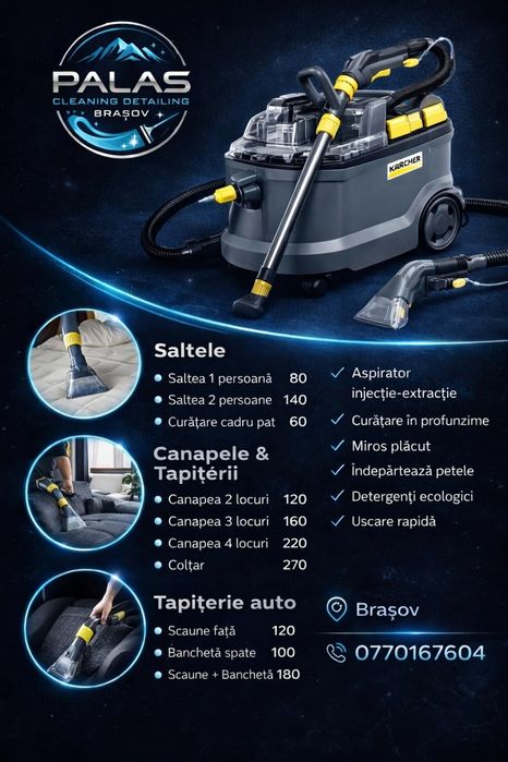 Curățare Profesională Canapele, Saltele & Tapițerie Auto Brașov