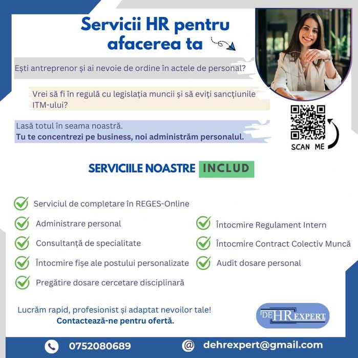 Servicii/ firma resurse umane - Administrare personal, REGES Online