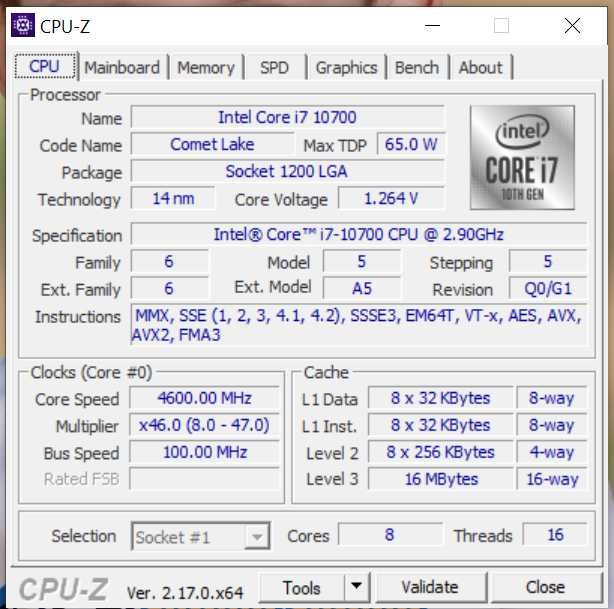 Combo Motherboard MSI Z490 A Pro + CPU Intel Core-i7 10700