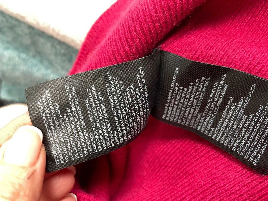 H&M дамски кашмирен пуловер 100% КАШМИР цикламен XS /  S