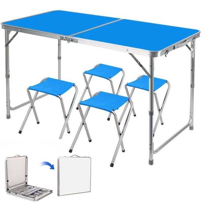 Сгъваема маса с 4 стола за къмпинг