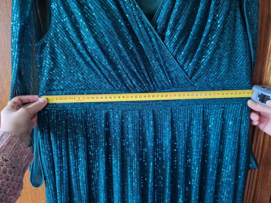 Rochie de ocazie verde smarald 46 (XL)