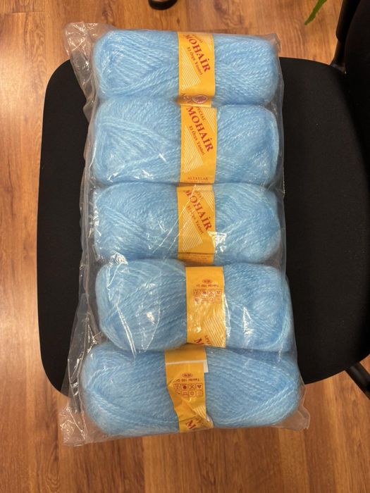 Прежда в синьо, жълто, лилава нова