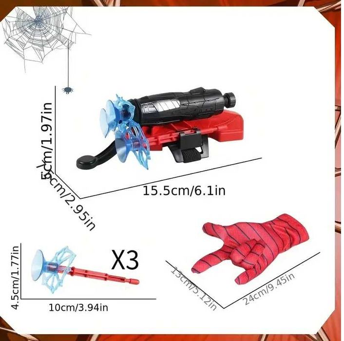 Jucarie Spider-Man lansator cu sageti ventuze panza paianjen