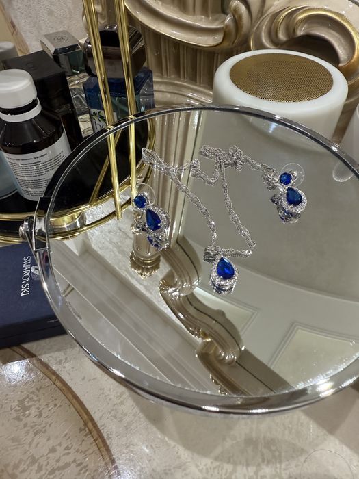Серьги и кулон с камеями Swarovski из нержавеющего металла