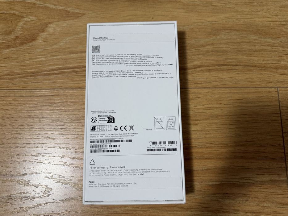 iPhone 17 pro max 512 Deep Blue Официален Technopolis 2г. Гаранция