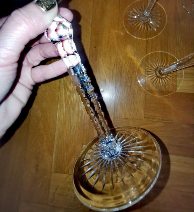 Антикварни цветен кристал чаши Nachtmann "Traube"  Зап. Германия 70те