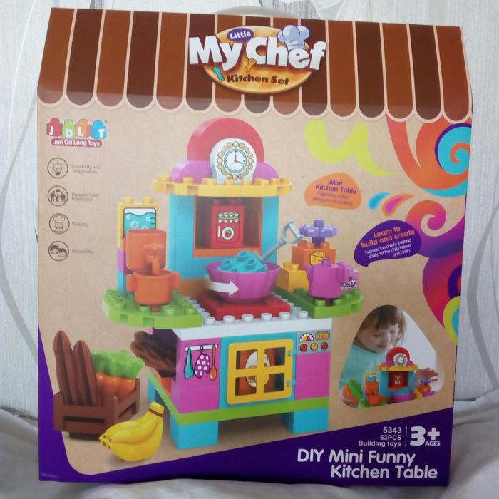 Количка с играчки за плаж и пясък.Нов детски конструктор Кухня.