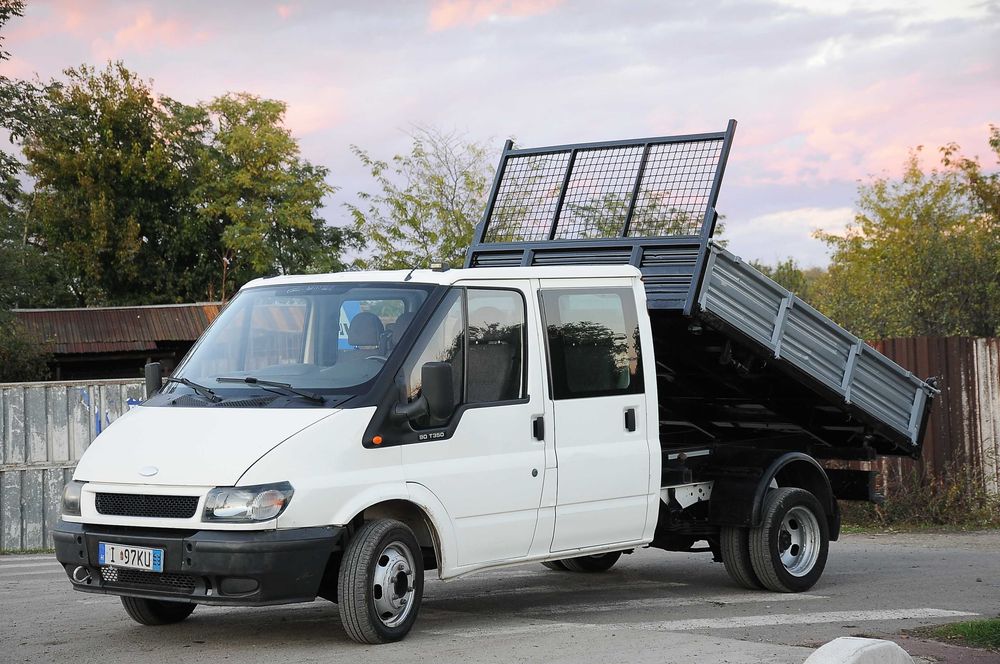 FORD Transit Basculabil Cabină Dubla Doka 6 locuri 2005 2.4TDi bena 3x2 m cat. B, import Italia