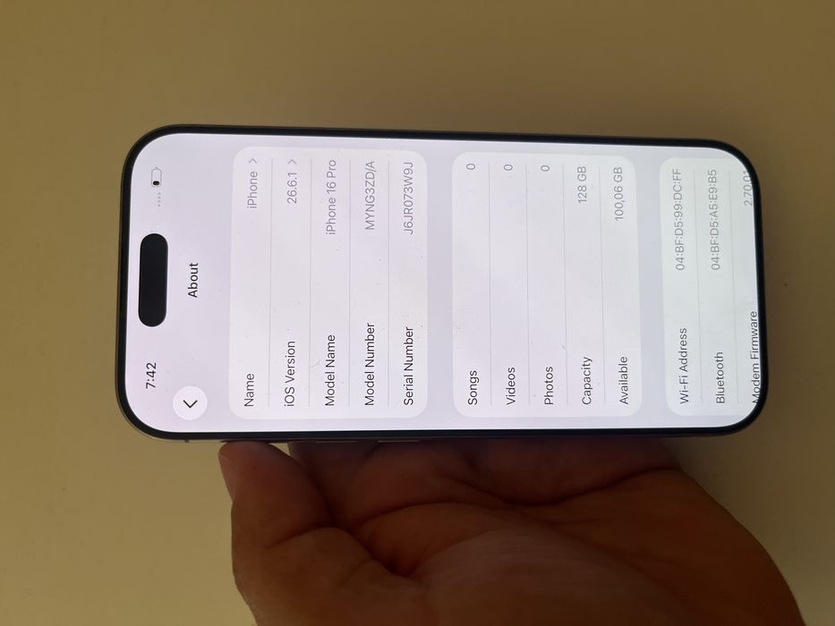 Iphone 16pro 128GB 92% bat