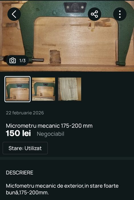 Micrometru cu cadran
