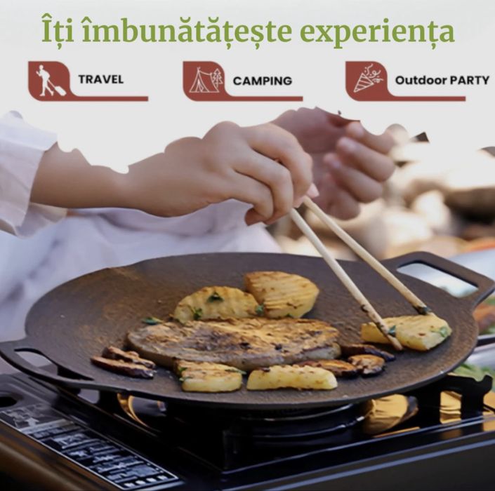 Aragaz Camping Portabil aprindere automata cu 2 rezerve butelie ideal pentru drumetii camping gratar pescuit