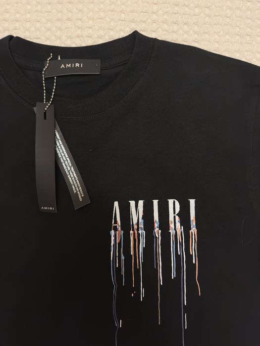 Amiri Splash Colors Black T-Shirt