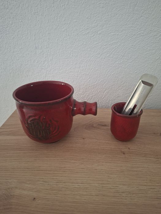 Set 2 vase ceramică roșie pentru vin fiert