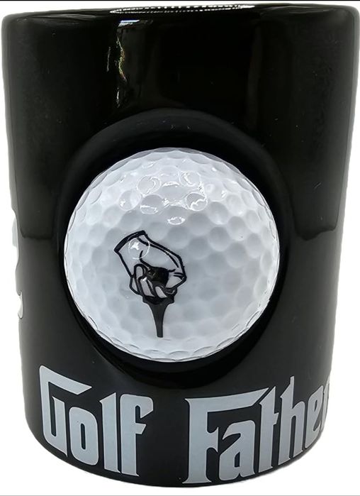 Cana cu minge de golf reală „The Golf Father” din porțelan,