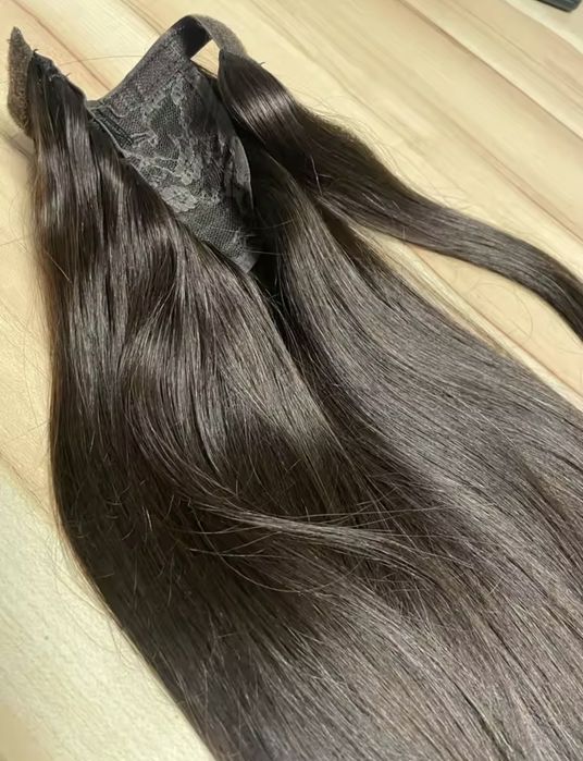 Екстеншън опашка от  100 %  естествена коса, 60 см,  150 гр