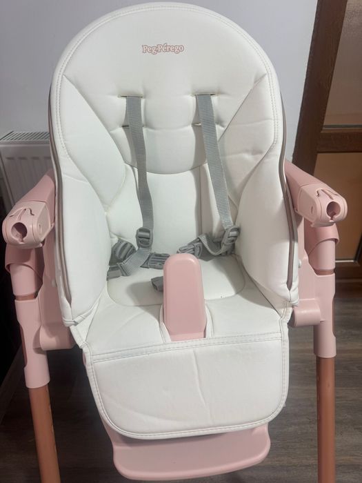 Scaun de masa 2in1 Peg Perego Prima Pappa Follow Me, 0-15 Kg, Roz