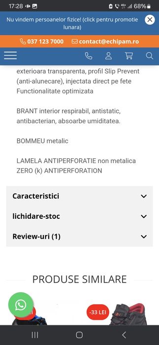 Pantofi protectie Sixton