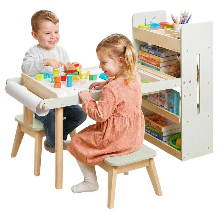 Детска активна маса 3в1 GINGER HOME с 2 столчета – пясък и вода