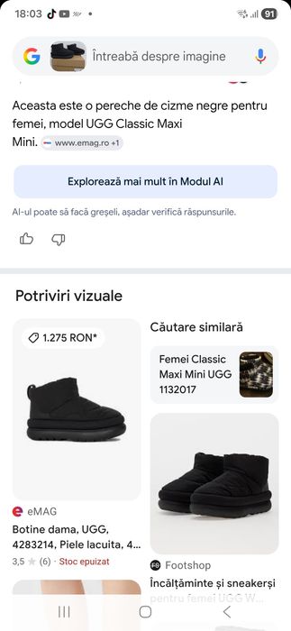 Ugg noi și originale, potrivite pt nr. 35