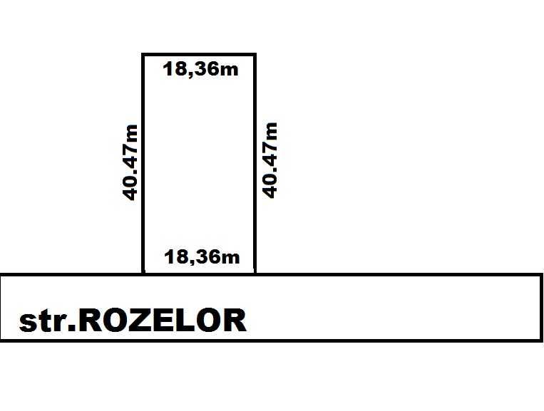 Teren 743mp deschidere 18.36m str.Rozelor 1Decembrie ILFOV